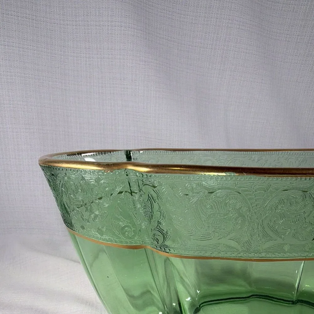 Vtg Fostoria Glass Royal Green 11